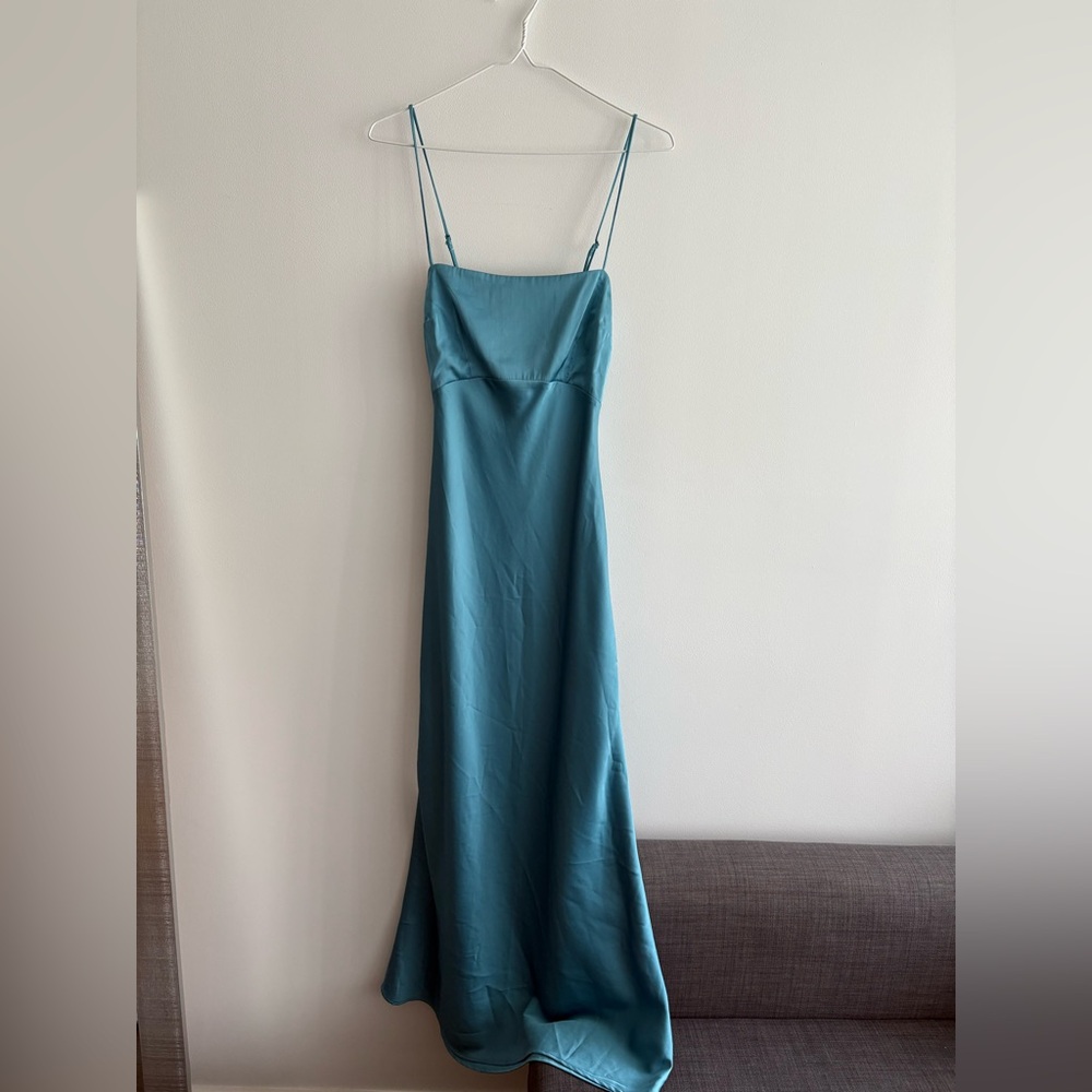 Abercrombie & Fitch Satin Cowl Back Slip Midi Dress